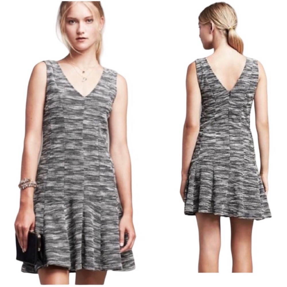 Banana Replublic Marled Tweed Fit-and-Flare Dress Size 4